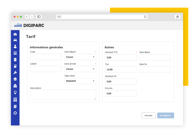 Ahorre tiempo configurando sus tarifas y rutas en su solución DIGIPARC