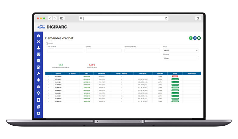 Optimize your purchases with full management of the DIGIPARC purchasing cycle